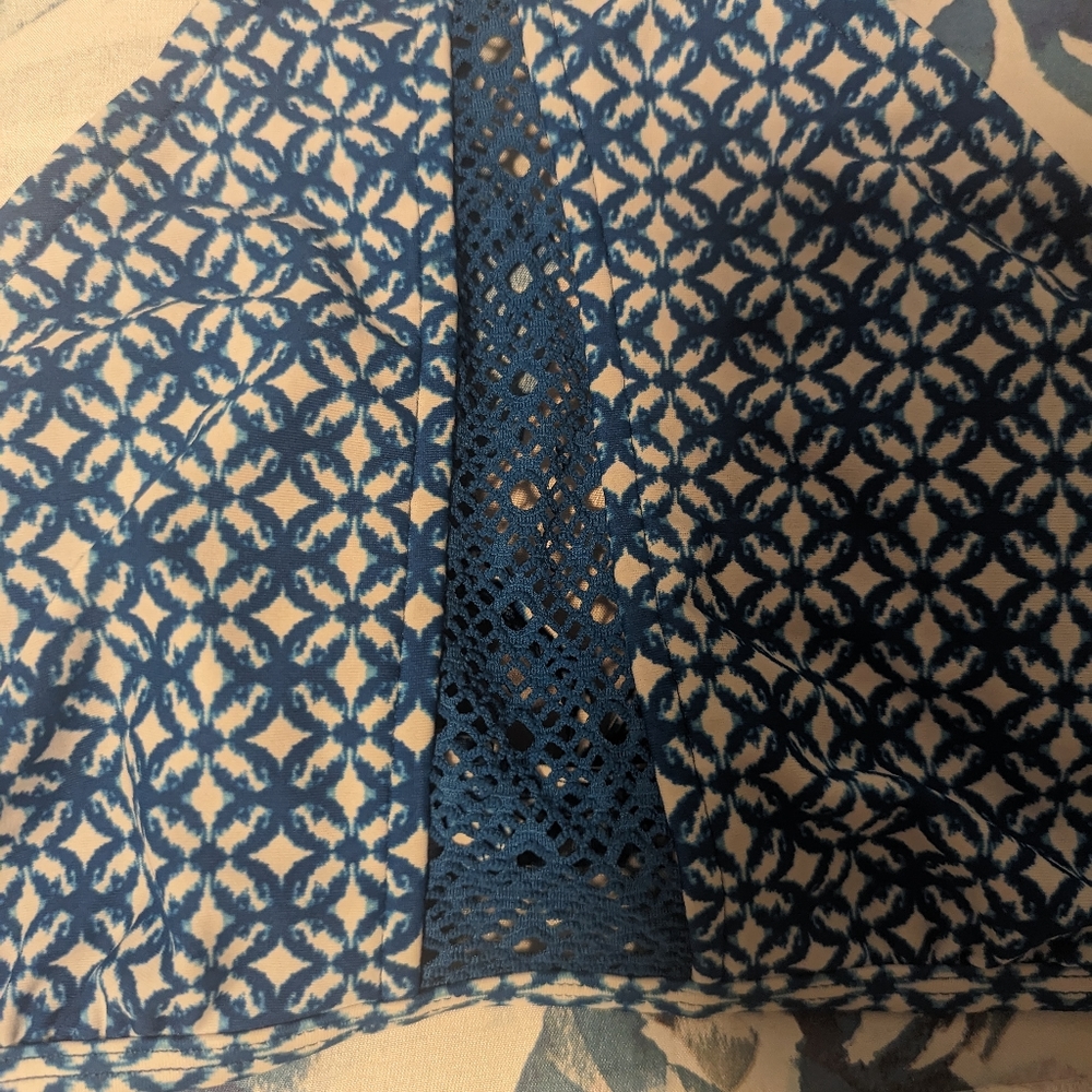 XL Blue and White Halter Top Bathing Suit - Picture 13 of 16